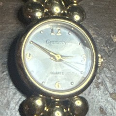 Gramercy Ladies Gold Tone Ball Bead Bracelet Watch Quartz Running Accutime