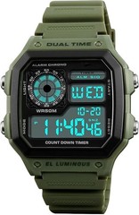 New Reloj Para Hombre Resistente Al Agua Acero Inoxidable Hora Mundial Verde