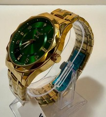 Invicta Specialty 41mm Gold Plated Green Dial Crystal Accents Mens Watch 69021