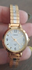 Carriage Timex Quartz Watch Water Resistant 3M Silver & Gold Tone