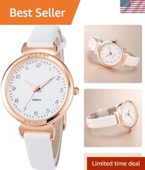 White & Rose Gold Women’s Watch with Diamonds – Perfect for Everyday Elegance