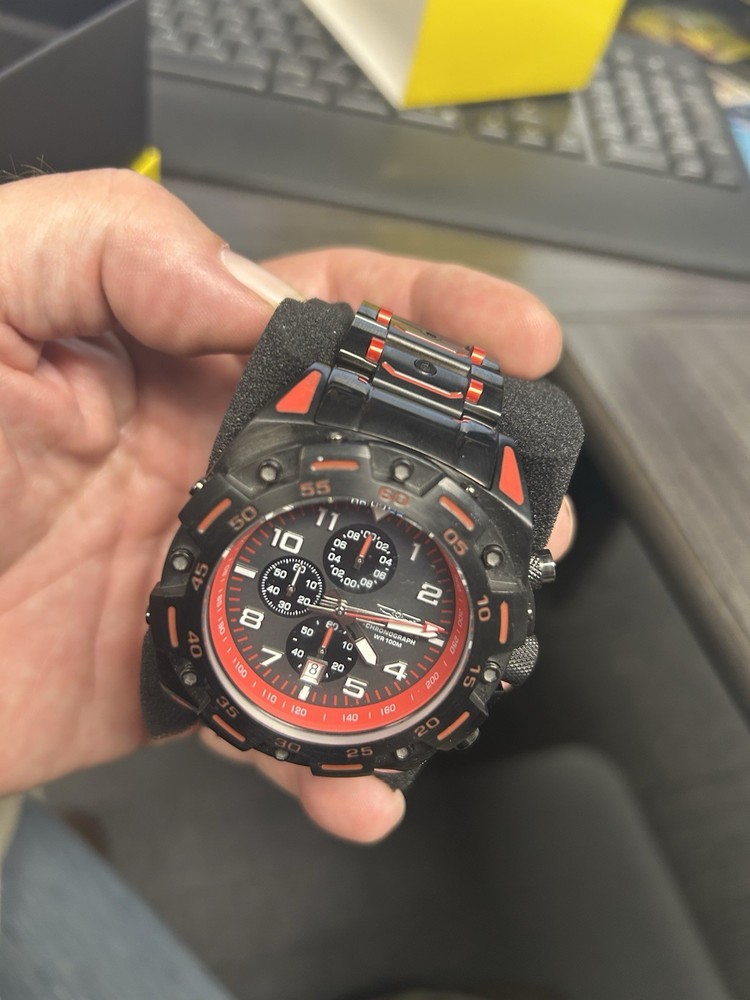 Invicta Men’s Sea Monster Quartz Chrono Black Dial Steel Bracelet 37802 Watch
