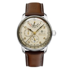 Zeppelin 9690-1 Men’s Watch Automatic with Power Reserve and Leather Strap