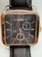 VINTAGE MENS FOSSIL ARKITEKT FS-4144 TESTED RUNS NEW BATTERY