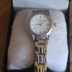 TFX Women’s Quartz Analog Dress Watch Date White Dial Two-Tone Bracelet
