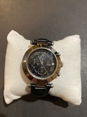Guess Collection GC 7000 Chronograph Date Black Leather Band Watch