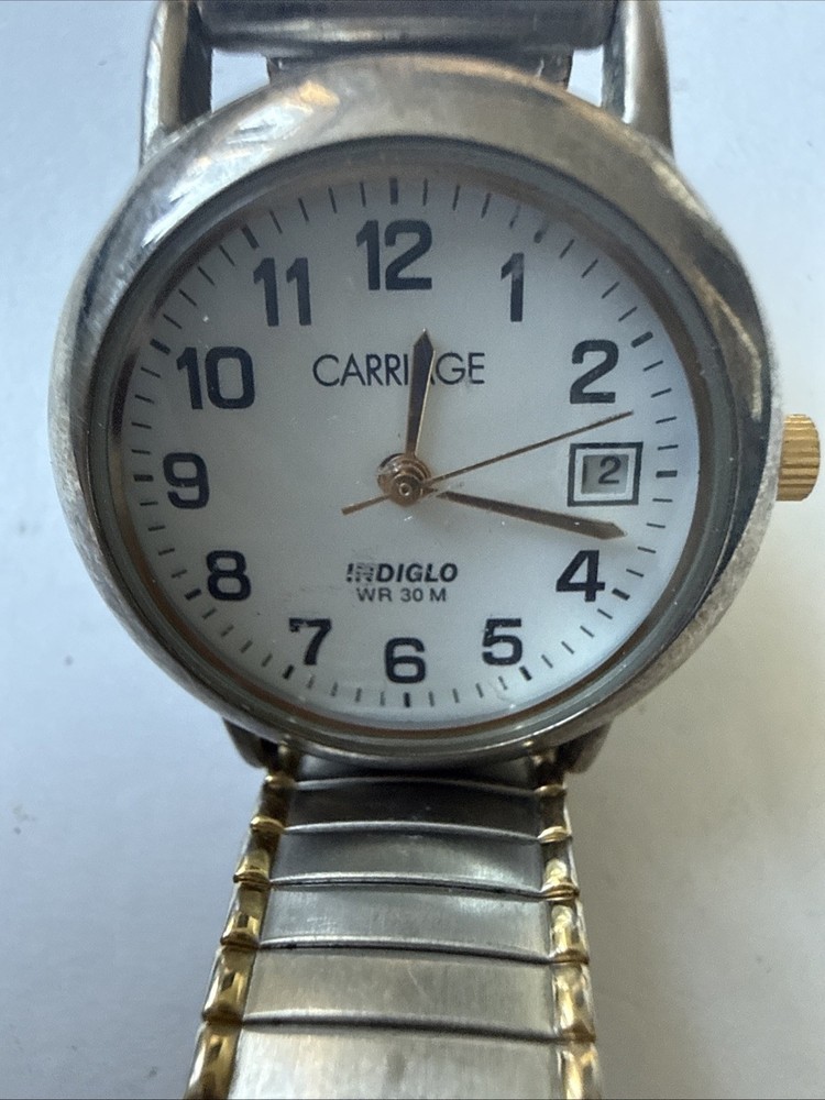 Ladies Carriage By Timex Indiglo Water Resistant 30M Model Number P5 Watch