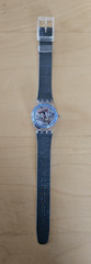 SWATCH WATCH LK106 BLUE BAY LADIES SWATCH ORIGINAL 1987 RARE W/ Case & Manual