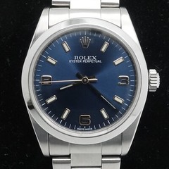 Rolex Oyster Perpetual 77080 Stainless Steel Blue Dial Watch 31mm