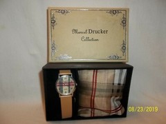 Marcel Drucker Watch & Silk Scarf Quartz Movement