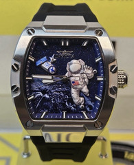 Invicta S1 Rally Moon Lander Artemis II 43mm Quartz Blue Dial Black Silicone Box