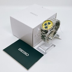 SEIKO SND409 Chronograph Yellow × Navy Stainless Steel Quartz Watch Men’s