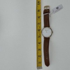Vince Camuto Men’s Watch VC2527M Gold Tone White Dial Brown Leather Classic New