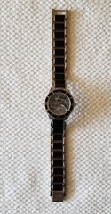 Castleton Silver Tone Watch Gray MOP Dial Black Enamel Inserts 7.25″ New Battery