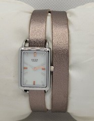 Ladies KEEP Collective Rectangle MoP Silver Tone Rose Gold Time Key Watch G6