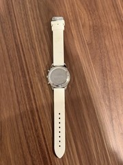 Geneva Women’s Off-White & Silver Wristwatch w/ Adjustable Buckle Silicon Band