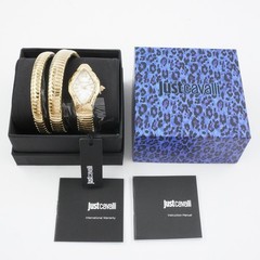 Just Cavalli Cristallo Gold & White Women’s 26mm Quartz Watch JC1L307M0025 – NWT