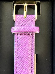 Avon Quartz Wristwatch Ombre Round Face Purple Pin Buckle Clasp Band Women’s