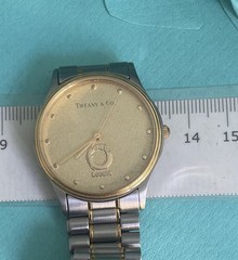 Tiffany & Co Portfolio Lucent Swiss Watch 33mm Two Tone Quartz Original Bracelet