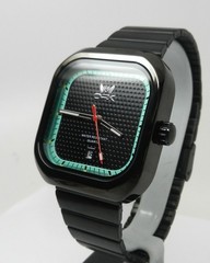 Men’s Retro Vintage Microbrand Industrial Style Square Black Textured Dial Watch