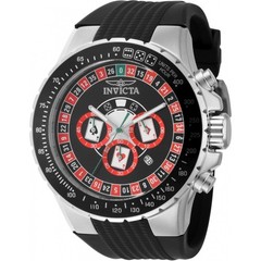Invicta Men’s Watch Aviator Chronograph Black Silicone Rubber Strap Date 49850