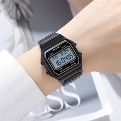 SKMEI Men LED Watch Male Steel Rectangle Wristwatch for Boys Digital Sport Watch