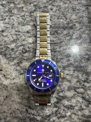 Henry Jay Aquamaster 100M Diver Men’s Watch Two Tone Gold Plated Blue Dial