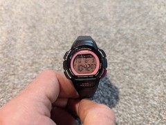 Casio Watch Womens Illuminator Digital Black Case Pink Dial Digital LWS-1000H