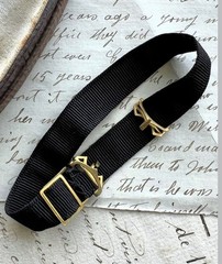 Antique Ladies Black Ribbon Wristwatch Band Gold Filled No Watch 6.75” Or Less