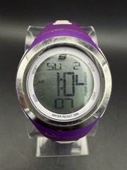 Sketchers Purple Digital Quartz Watch Resin Band Plastic Case New Battery
