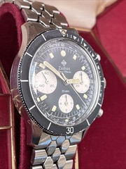 Vintage Zodiac Sea-Chron Ref 692-840 Valjoux.72 Reverse Panda Chronograph Watch.