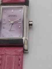 Annex by Casual Corner Women’s Quartz Rectangle MOP Dial Watch Silver Tone Work