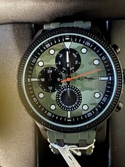 Ed Hardy Quartz Wristwatch Camouflage Multi-Dial 24-Hour Green Strap 50m