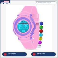 Kids Digital Watch for Girls Boys,Children’s Waterproof Colorful Light UP Outdoo