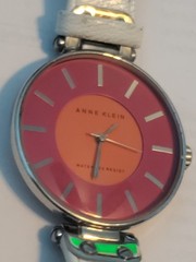 Anne Klein Sherbet Colored Women’s Watch 34mm WR 100 Feet – New Battery Leather