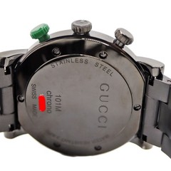 GUCCI G Chrono YA101331 / 101M Stainless Steel Diamond 44mm Wristwatch #KNW2673
