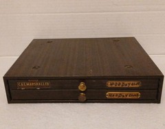 VINTAGE C & E MARSHALL CO WATCHMAKER PARTS 2 DRAWER METAL CABINET MARCO 11.5×9.5