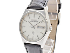Vintage 1978 SEIKO Grand Quartz 9943-8030 Silver Dial Men’s Watch Kanji Day Date