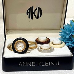 ANNE KLEIN II Watch Changeable Bezel Bangle Watch Working Item