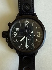 U-BOAT Flight Deck 100m Black Automatic Dial Leather Strap – U7750