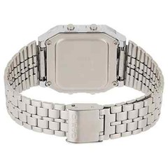 Casio Men’s LCD Dial Gray Stainless Steel Band Digital Quartz Watch – A500WA-7DF