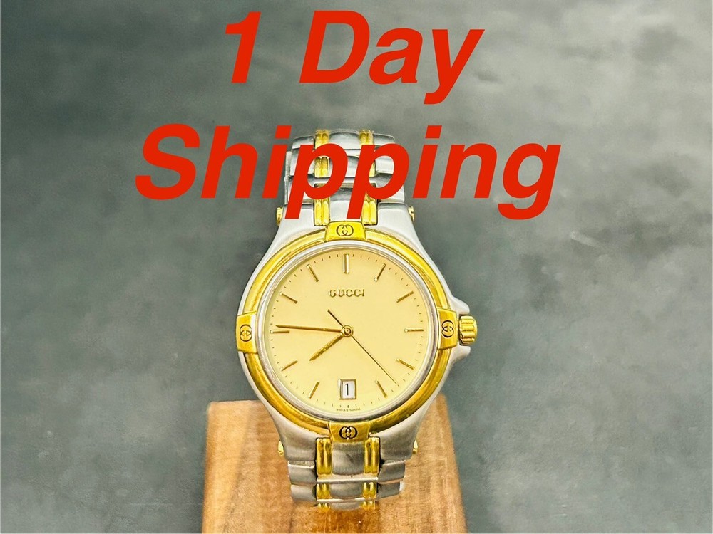 [N MINT] 1 Day Shipping Gucci 9040M Gold-Plated Men’s or Women’s Watch