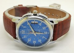 Refurbished Automatic Men’s Watch Day Date | Classic Vintage Style Leather Strap