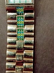PH By Paris Hilton Bracelet Watch Iridescent Blue Green Oyster Dial New Battery