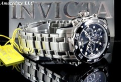 NEW Invicta Men Pro Diver Scuba VD53 Chronograph Stainless St. BLACK DIAL Watch
