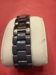 Anne Klein Ceramic Jeweled Bracelet Watch Ref Number: 10/9923 EUC Blue Grey