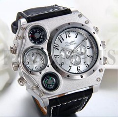 Hot Men’s Luxury Quartz Sport Military Leather Band Stainless Steel Wrist Watch