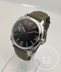 [A3P] Seagull Manual Winding Italian Military Style Green Leather Men [k9s]