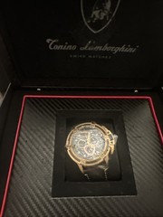 Tested NEW Tonino Lamborghini Herrenuhr Chronograph Rose Gold 3990-6 $2,564 G3