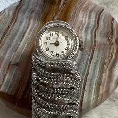 Vintage Norman Hinged Bracelet Manual Wind Silver Tone Hidden Watch Works Swiss